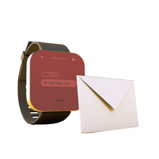 功能性智能手表电器发送邮件矢量素材